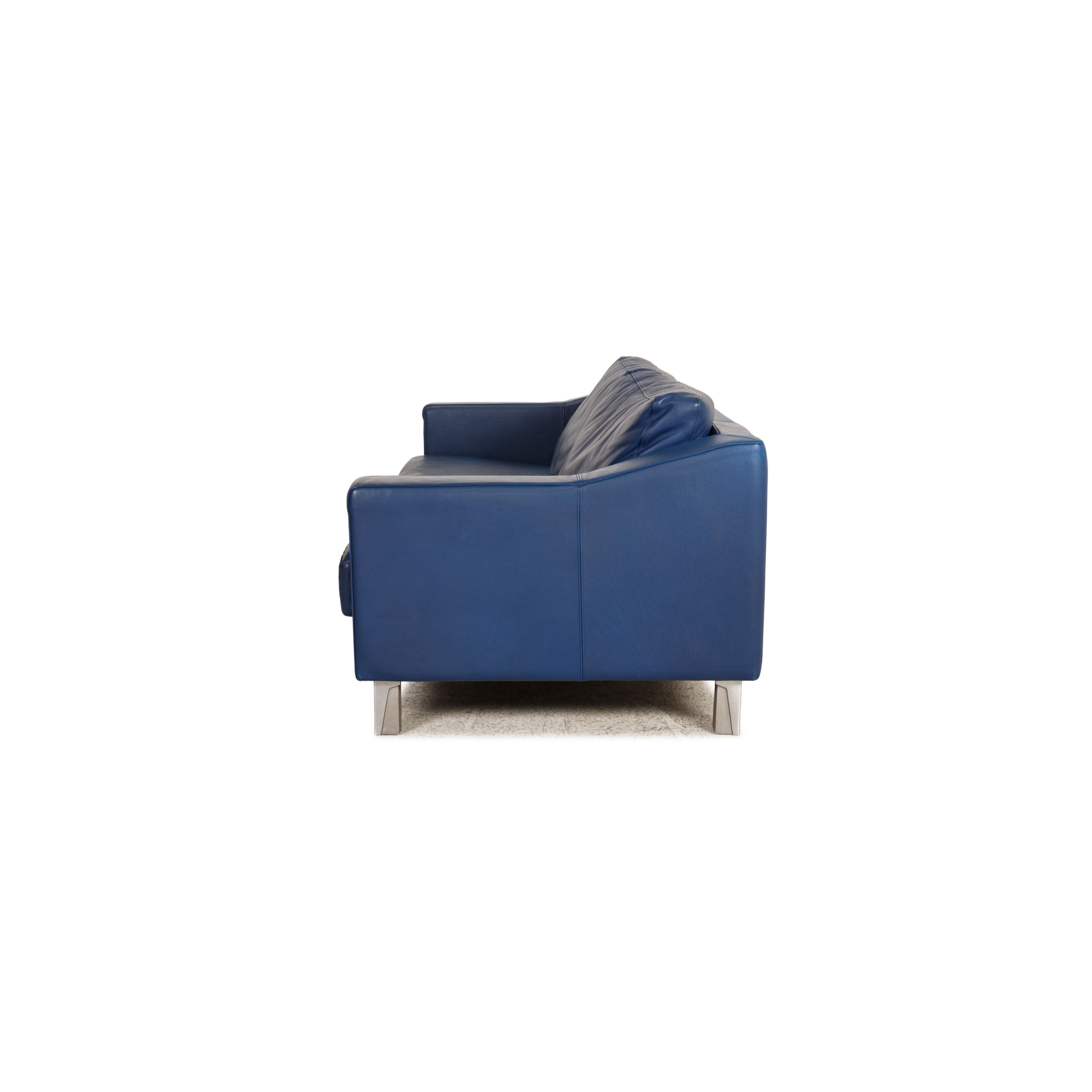 Sofa 3-Sitzer Leder Blau 7