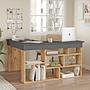 Corner desk with storage Brown Black 3