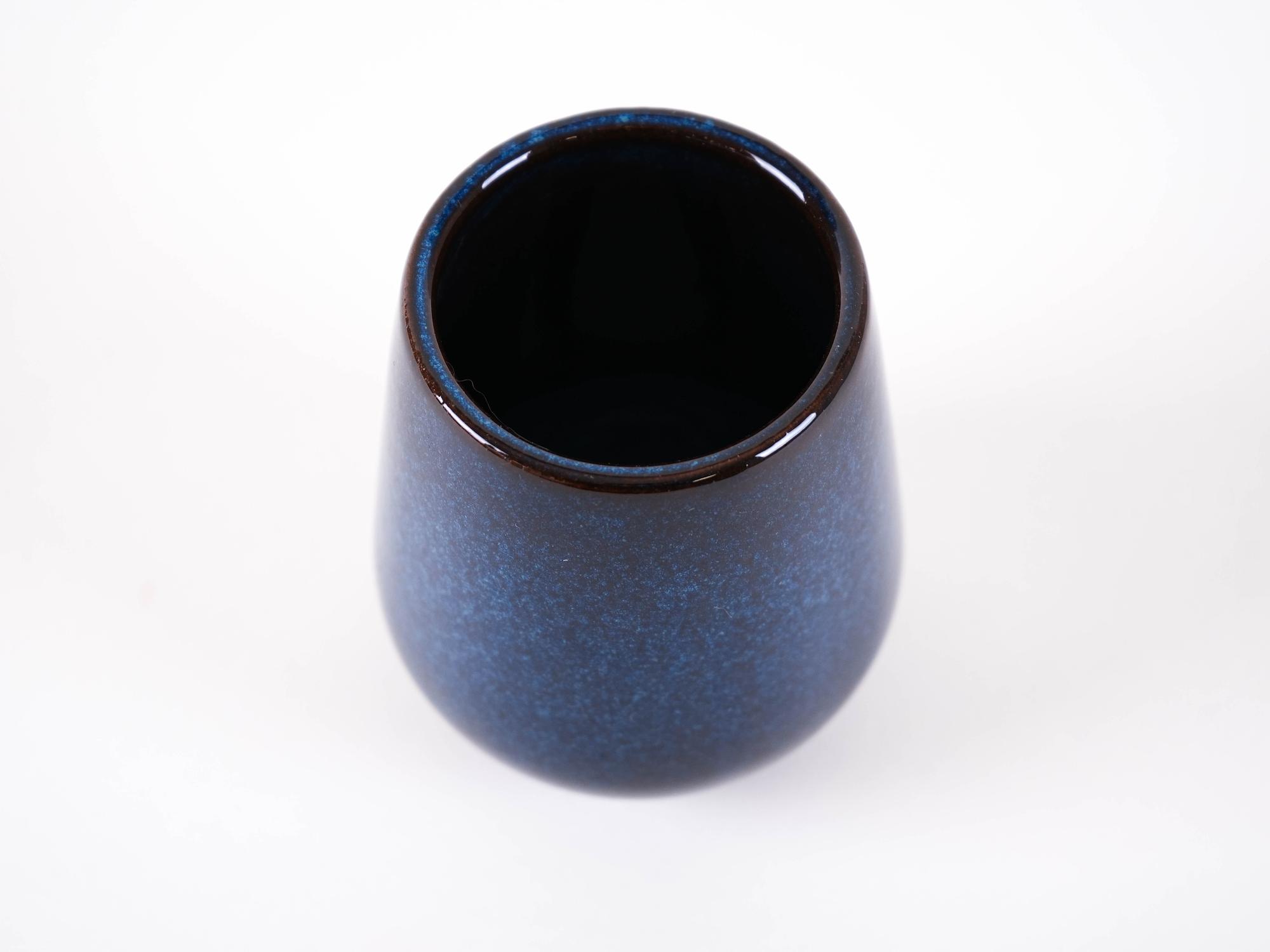  Keramikvase Marineblaue 1970er Jahre 5