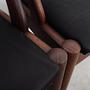 4x Vintage Stuhl Teakholz Textil Schwarz 1970er Jahre 12