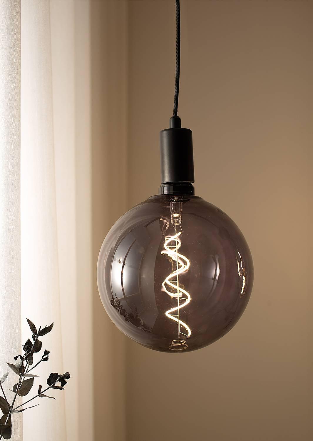 Globe Leuchtmittel Eisen Glas Schwarz 2