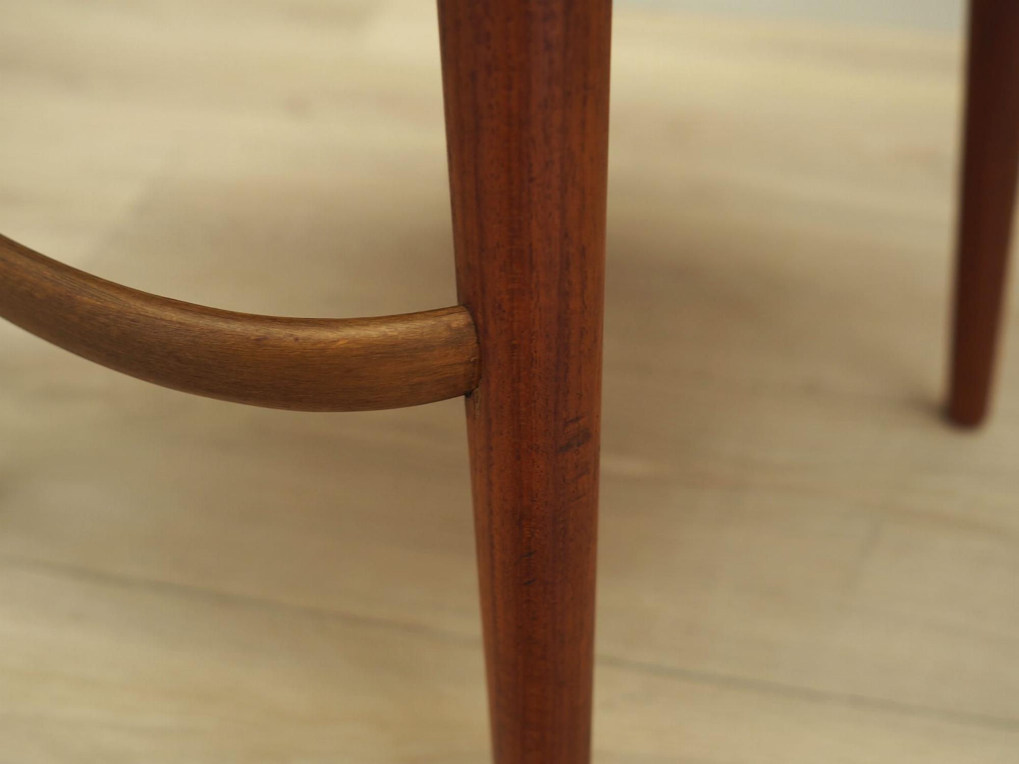 Vintage chair teak wood textile turquoise 1970s 13