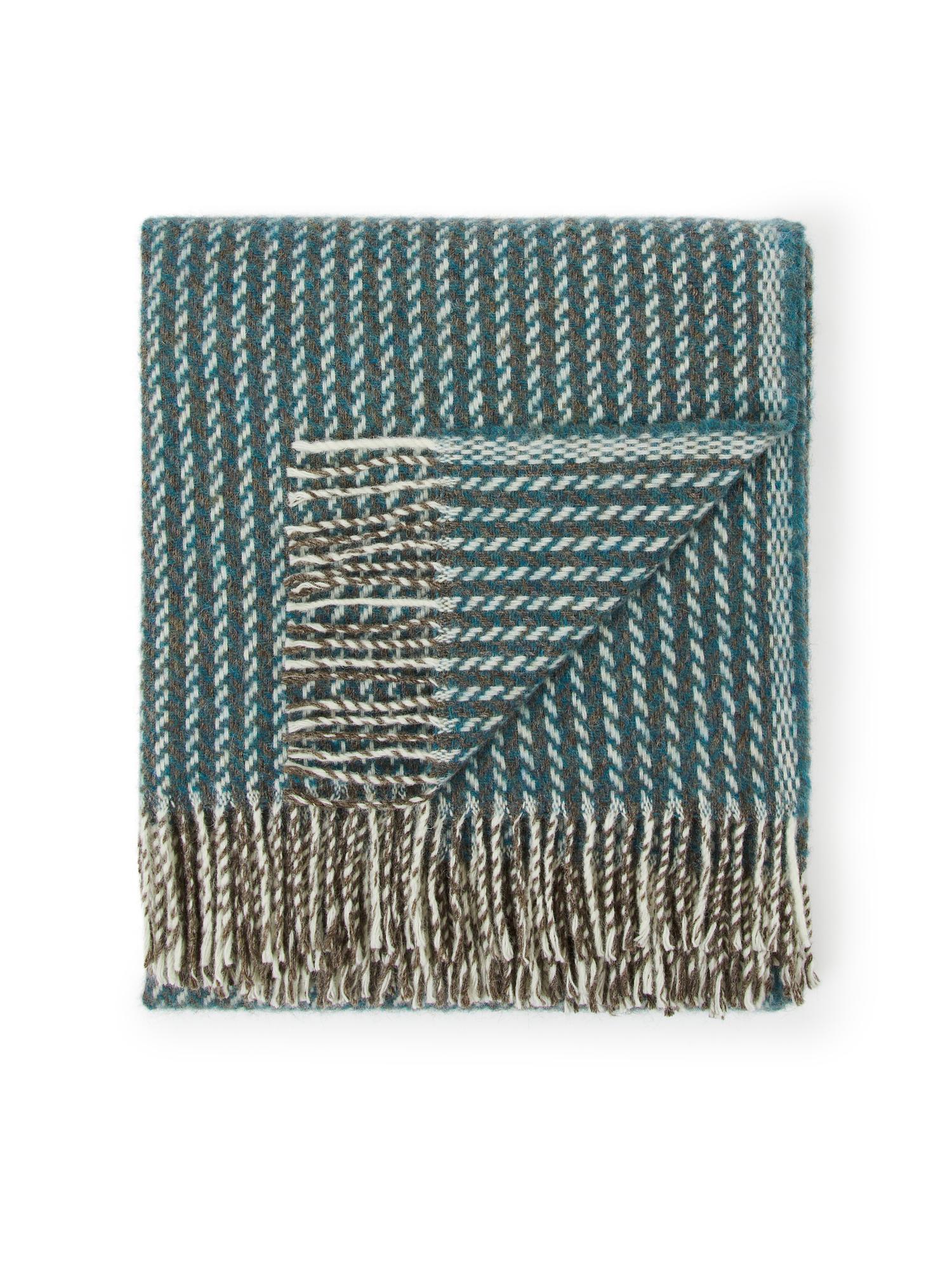 Adamo Coperta 100% lana vergine Blu melange 0