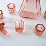 Alcohol service set Glass Pink 1960s 6