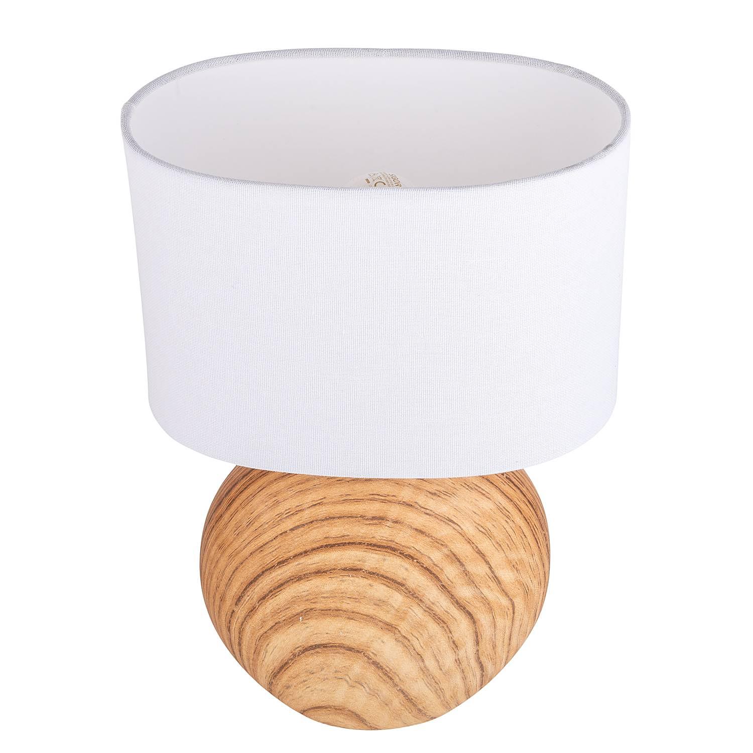 Tischleuchte Woody 1-Flammig Keramik Mischgewebe Braun  4