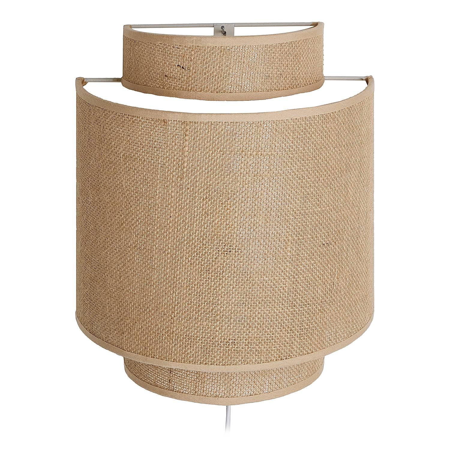 Wandleuchte Rawa Linen Rattan Braun 3
