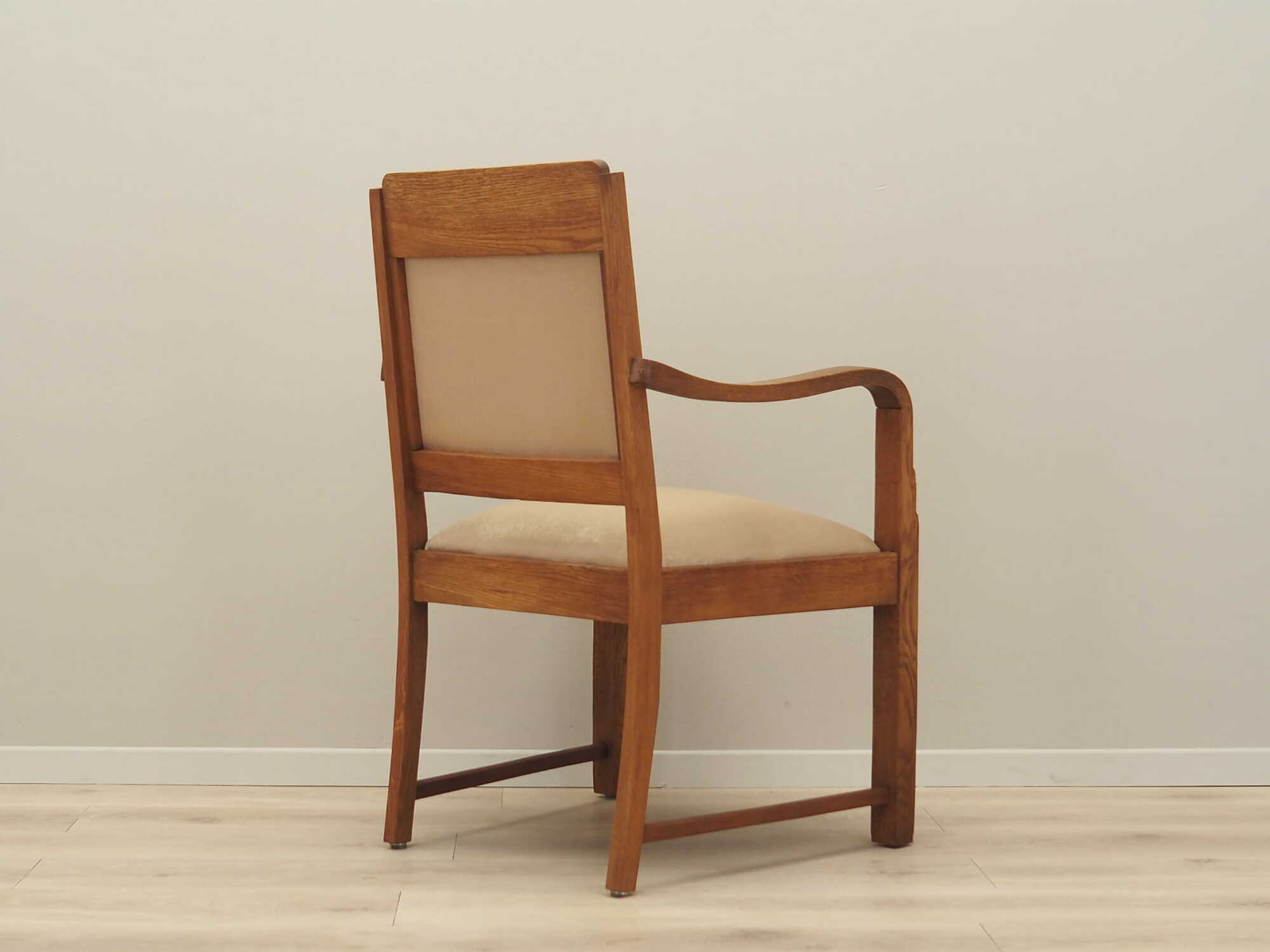 Vintage Armchair Oak Velvet Brown 1950s 6