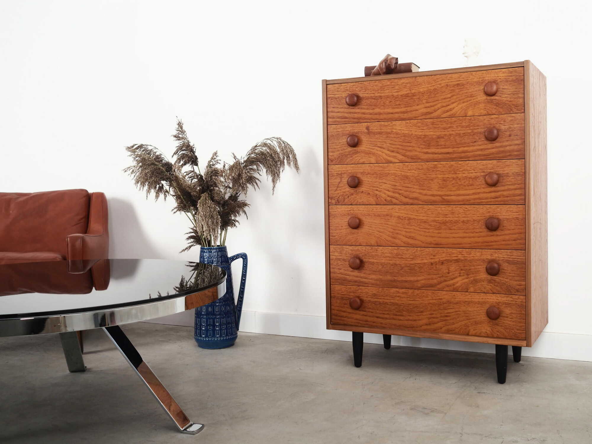 Vintage chest of drawers Teak wood Brown 1960s 3
