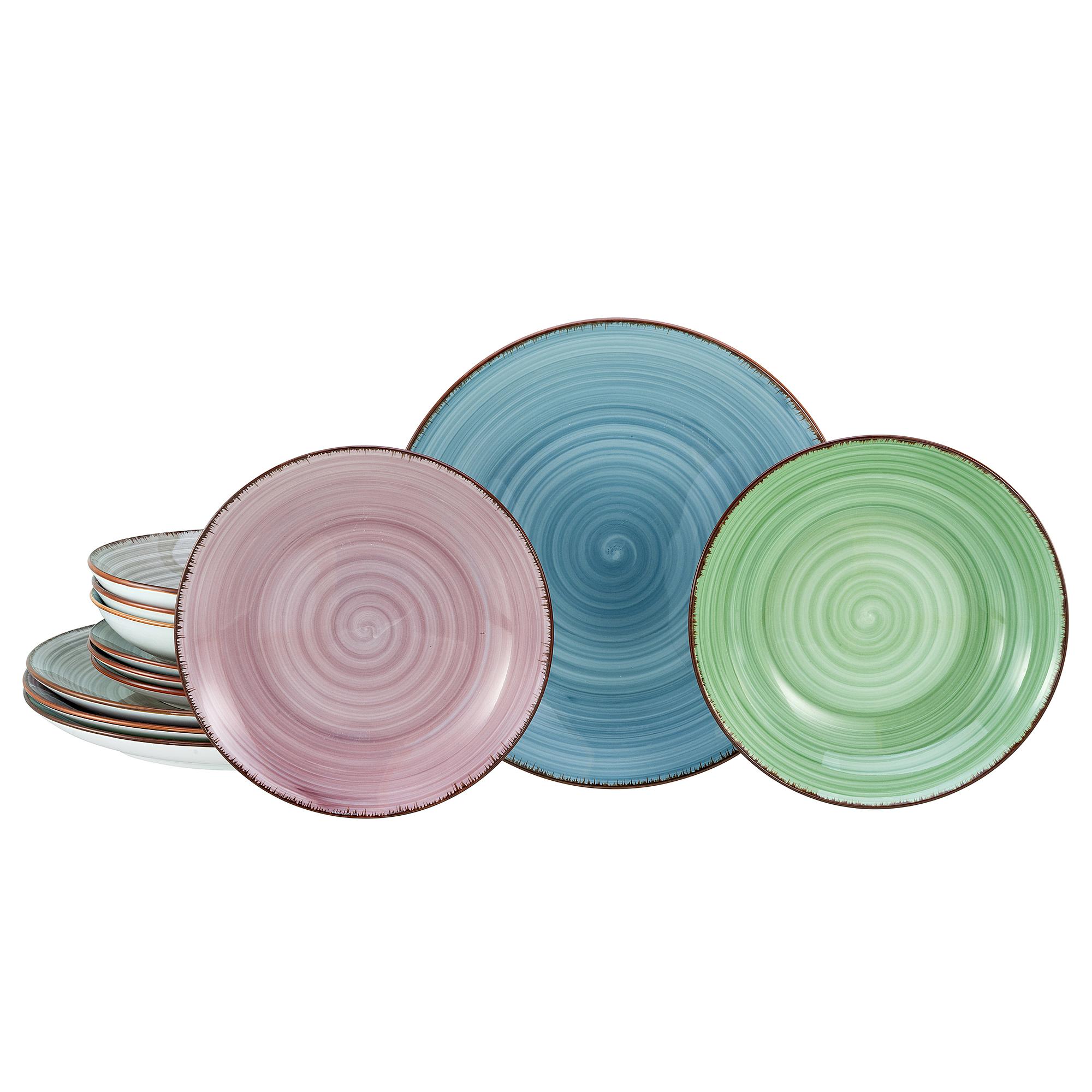 12-Teilig Samba Tellerset Mehrfarbig Porzellan 1