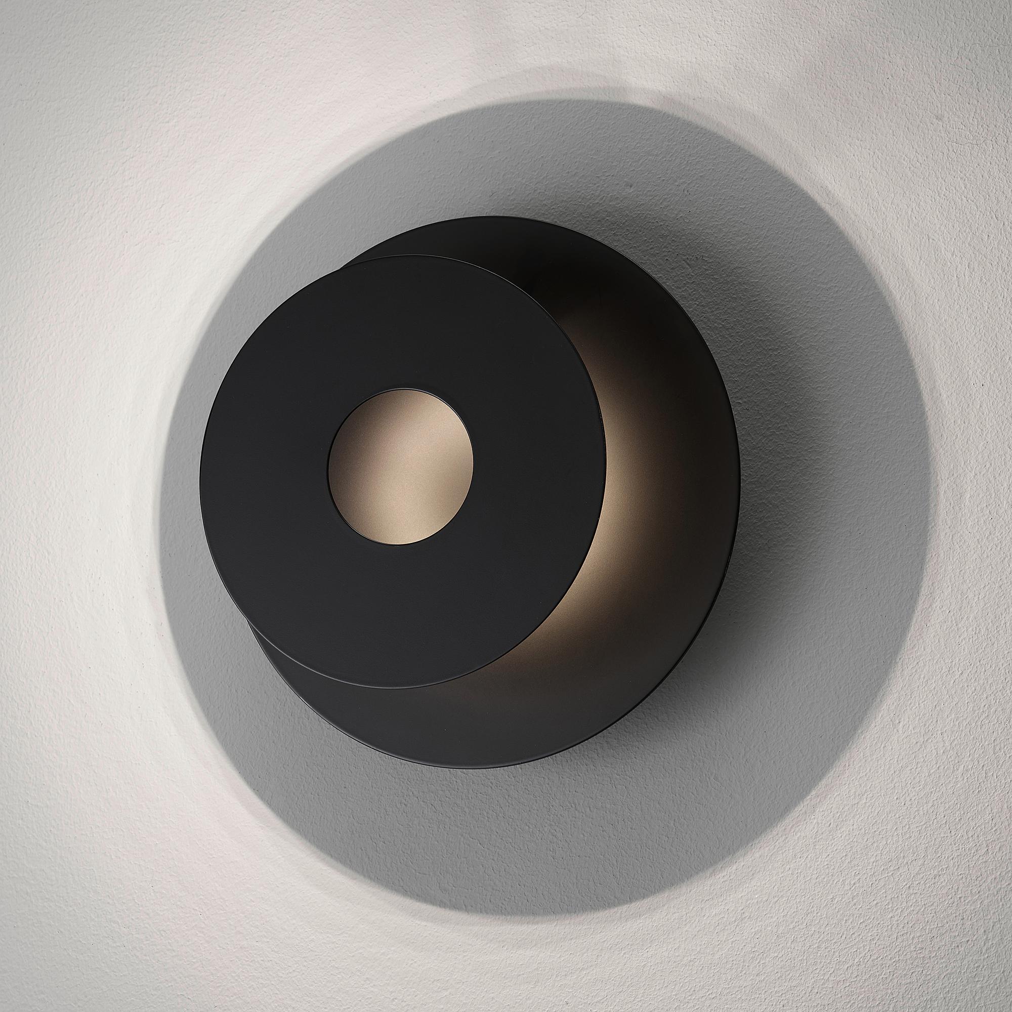 LED-Wandleuchte Hennes Rund Eisen 1-flammig Schwarz 1