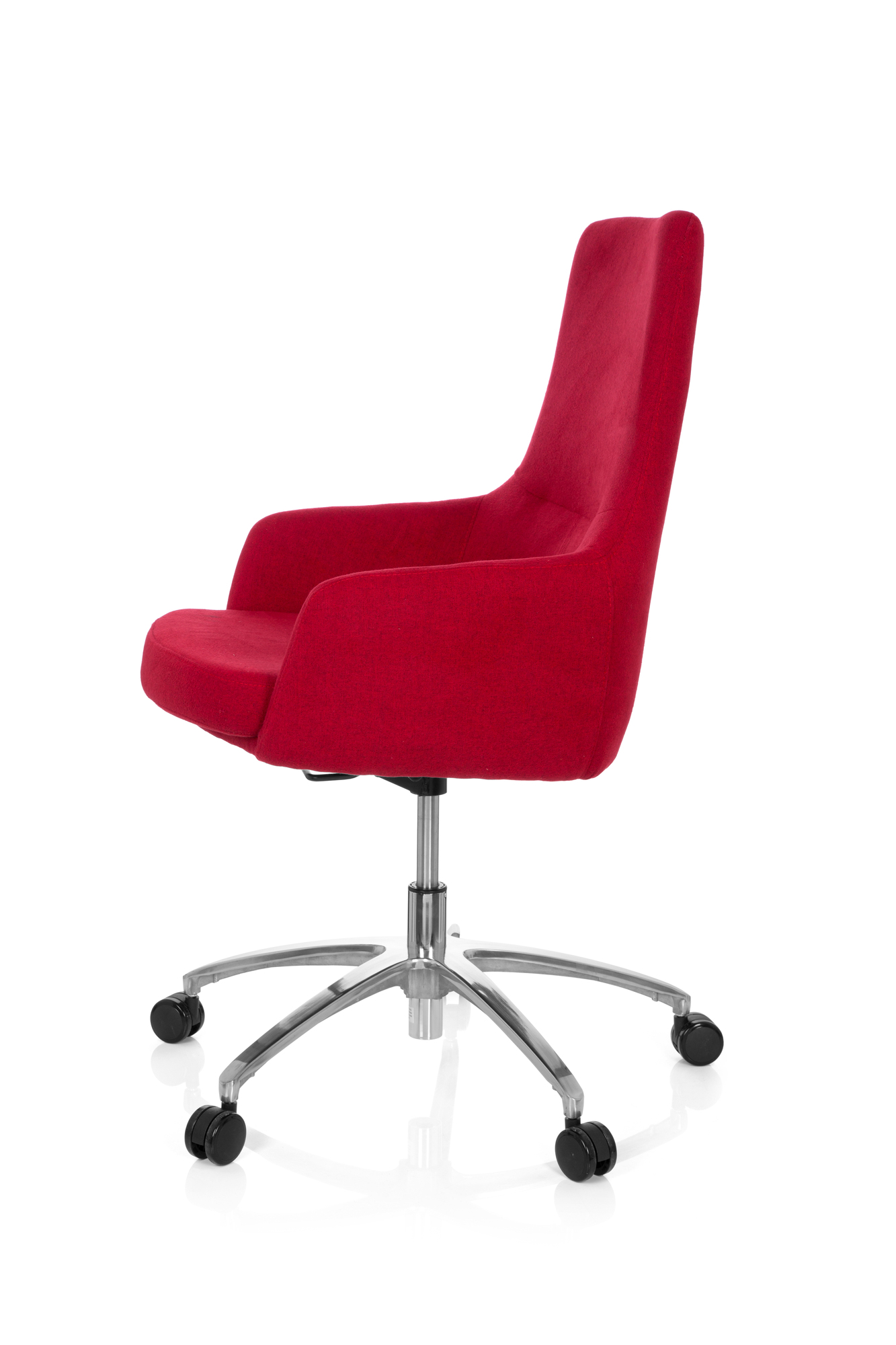 Sedia da ufficio rivestimento in tessuto rosso 6