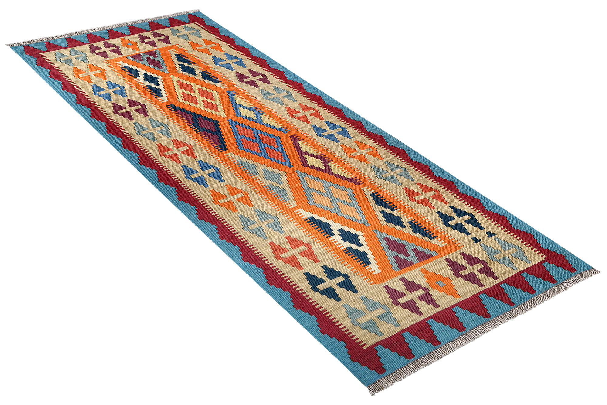 Kelim Gashgai Carpet Wool Orange 2
