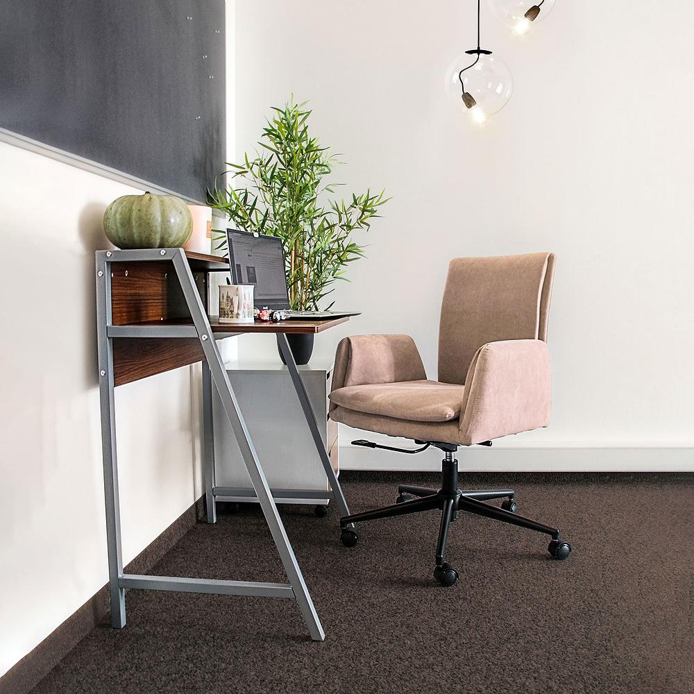 FLOW PRO Bürostuhl Drehbar mit Rollen Samt Beige 3