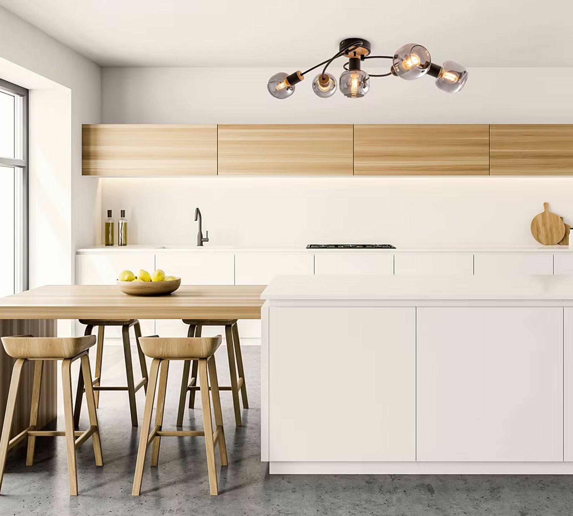 Ceiling light Glass Iron Black Brown 1