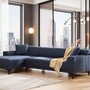 Modernes Sofa Récamiere Links Blau 1