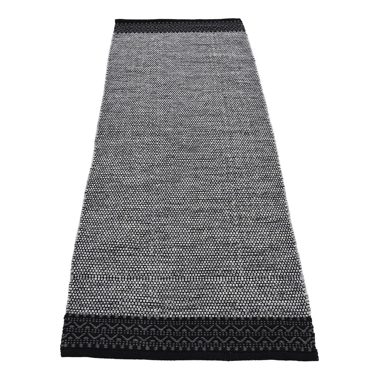 Kelim Mia Läufer Baumwolle Wendbar Grau 75 x 200 cm 2