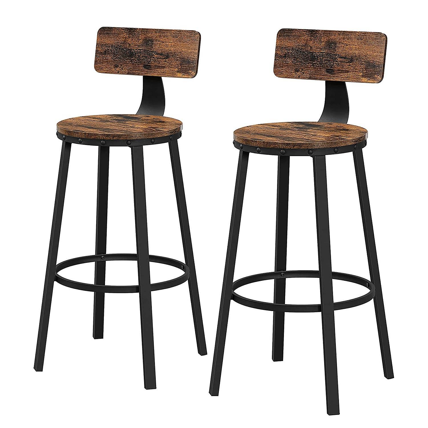 2x Paoli Bar Stool Reclaimed Wood Black 0