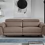Sofa 3-seater 6105 with relax system leather taupe 0