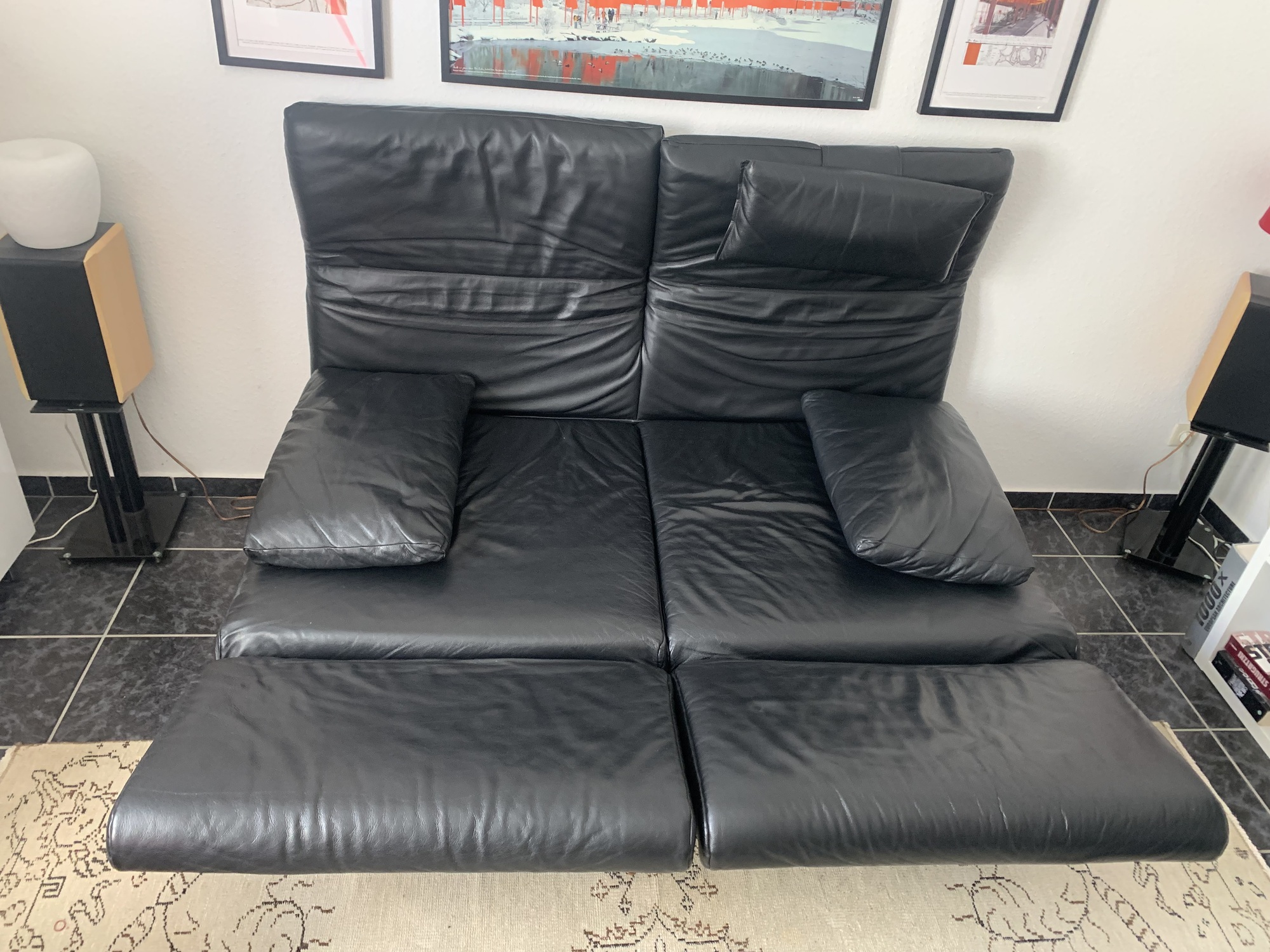 Sofa Leder Schwarz 2