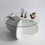 Bubble Coffee Table Safety Glass White Ø75cm 5