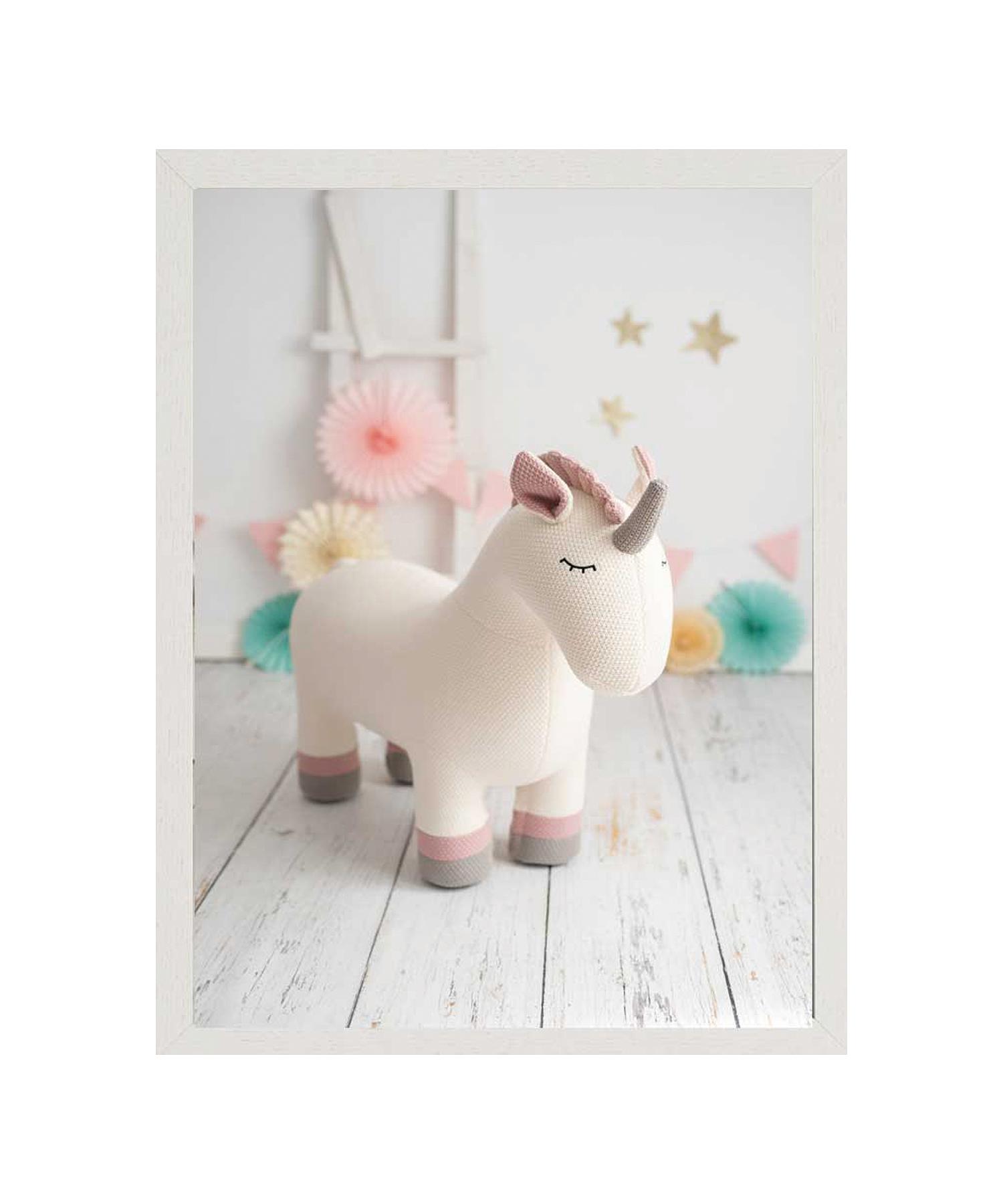 Kinderbild mit Rahmen Einhorn Mehrfarbig 0