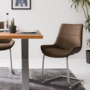 2x Saval Freischwinger Microfaser Cappuccino 1