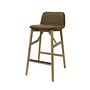 2x Bardot 0036 Wood Bar Stool Wood Leather Brown 4