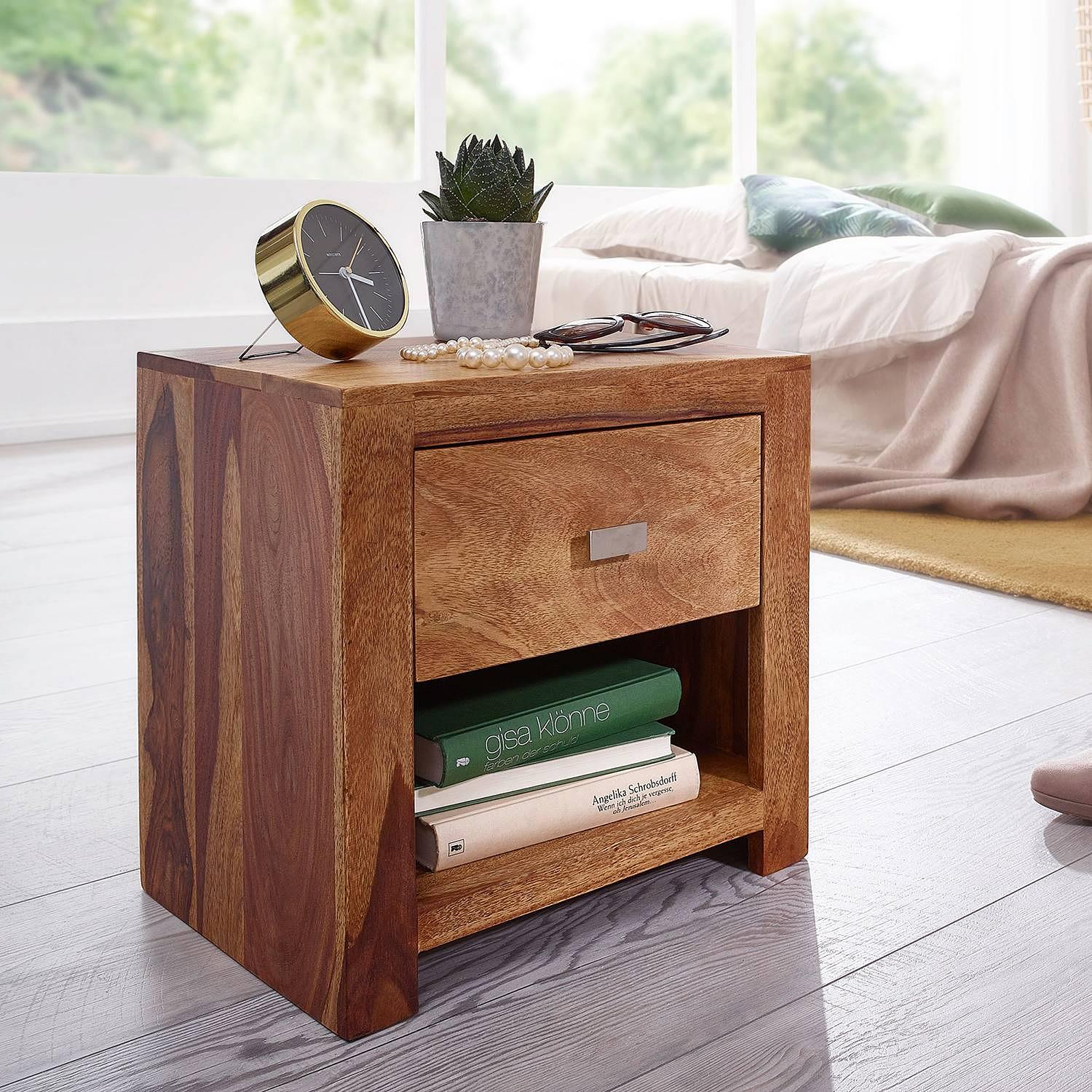 Nachtkommode Henning Massivholz Braun 3