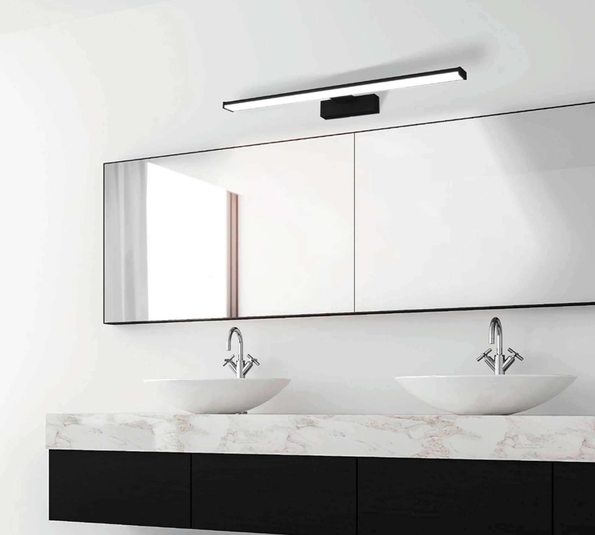 LED bathroom light 1-bulb plastic metal black 1