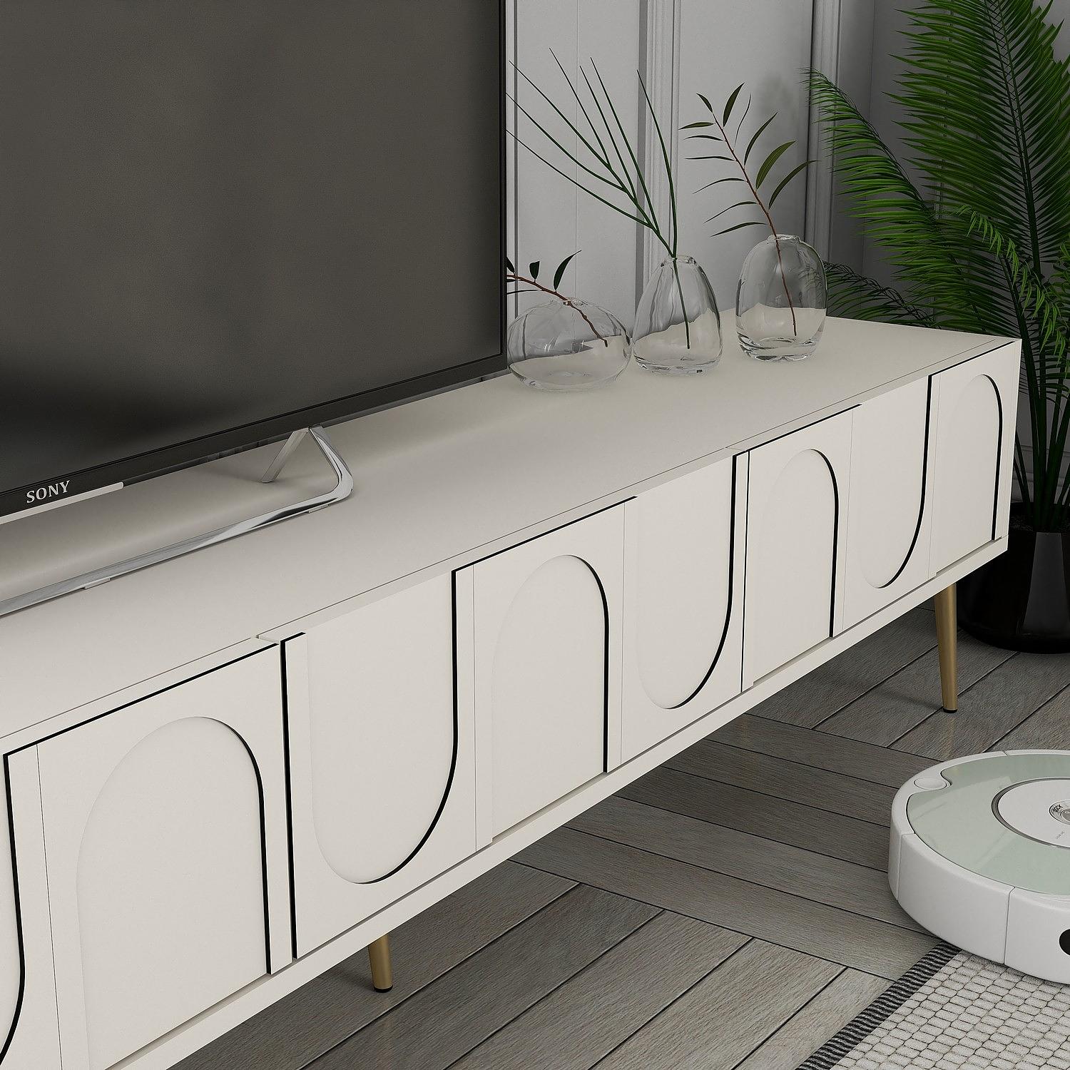 Lyon 43 Mobile TV Legno impiallacciato Crema Oro 4