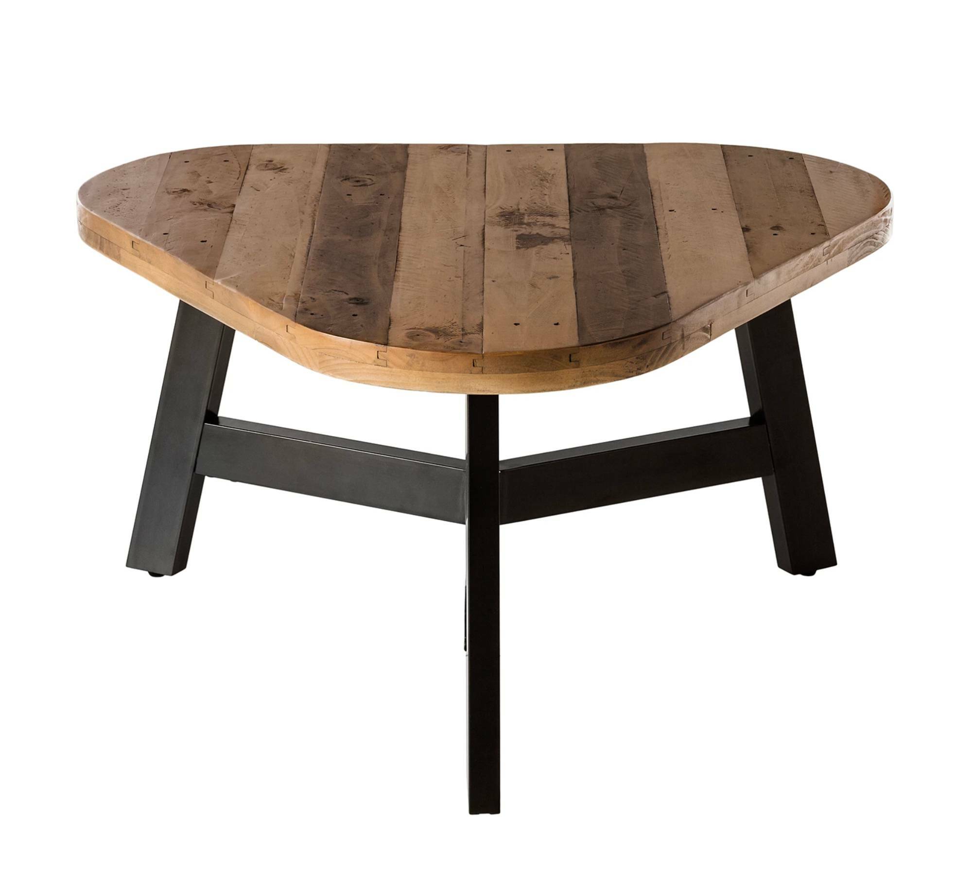 Couchtisch Altholz Pinie Dunkel Schwarz 1