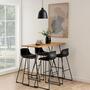 2x Barhocker Schwarz Kunststoff Stahl 7