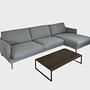 Veneda Sofa 3,5-Sitzer Récamiere Rechts Grau 0