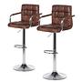 2x Barstuhl Fitzgerald Antikbraun Chrom 1