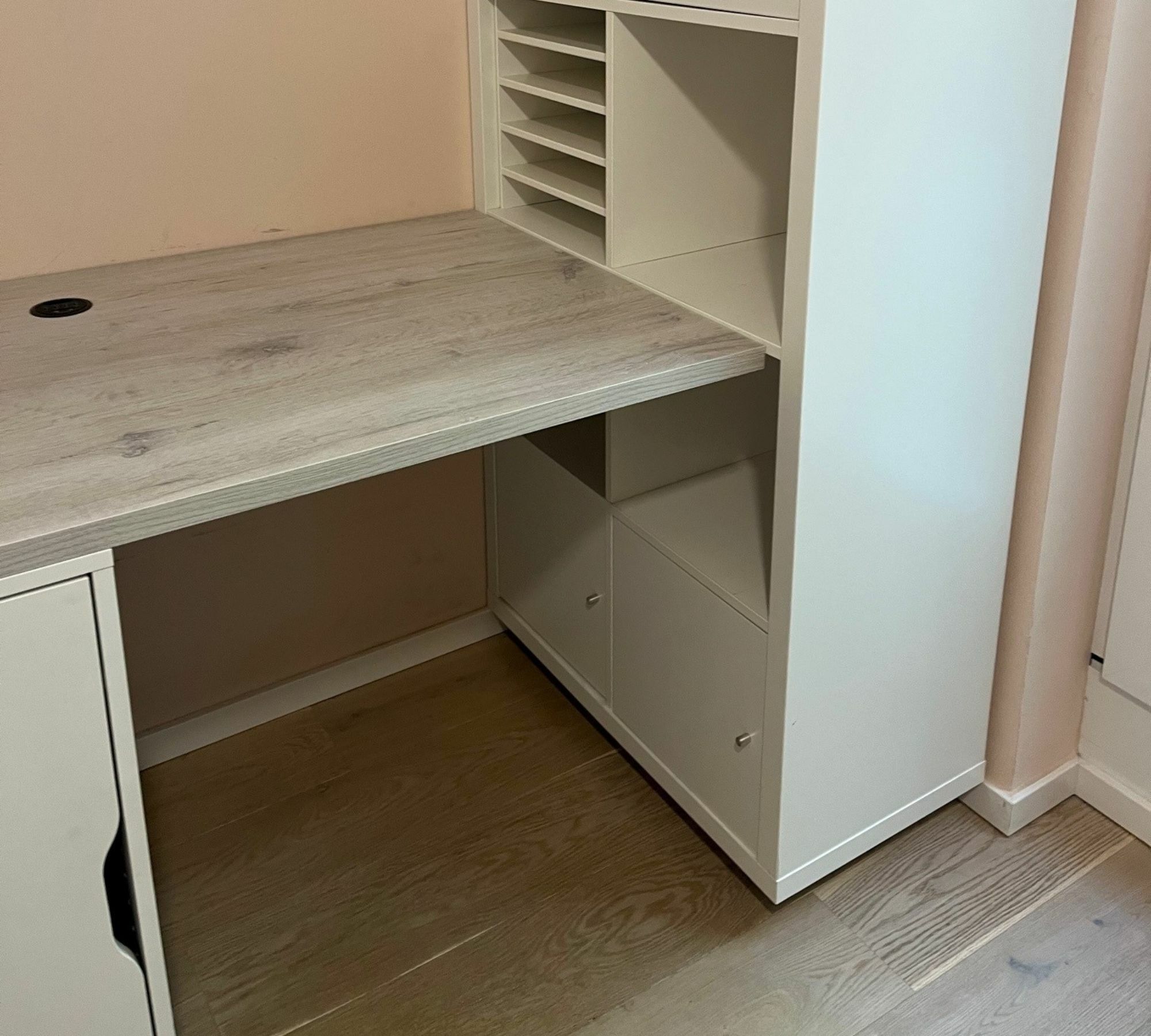 Schreibtisch mit Aufbewahrung Holz Weiß 6