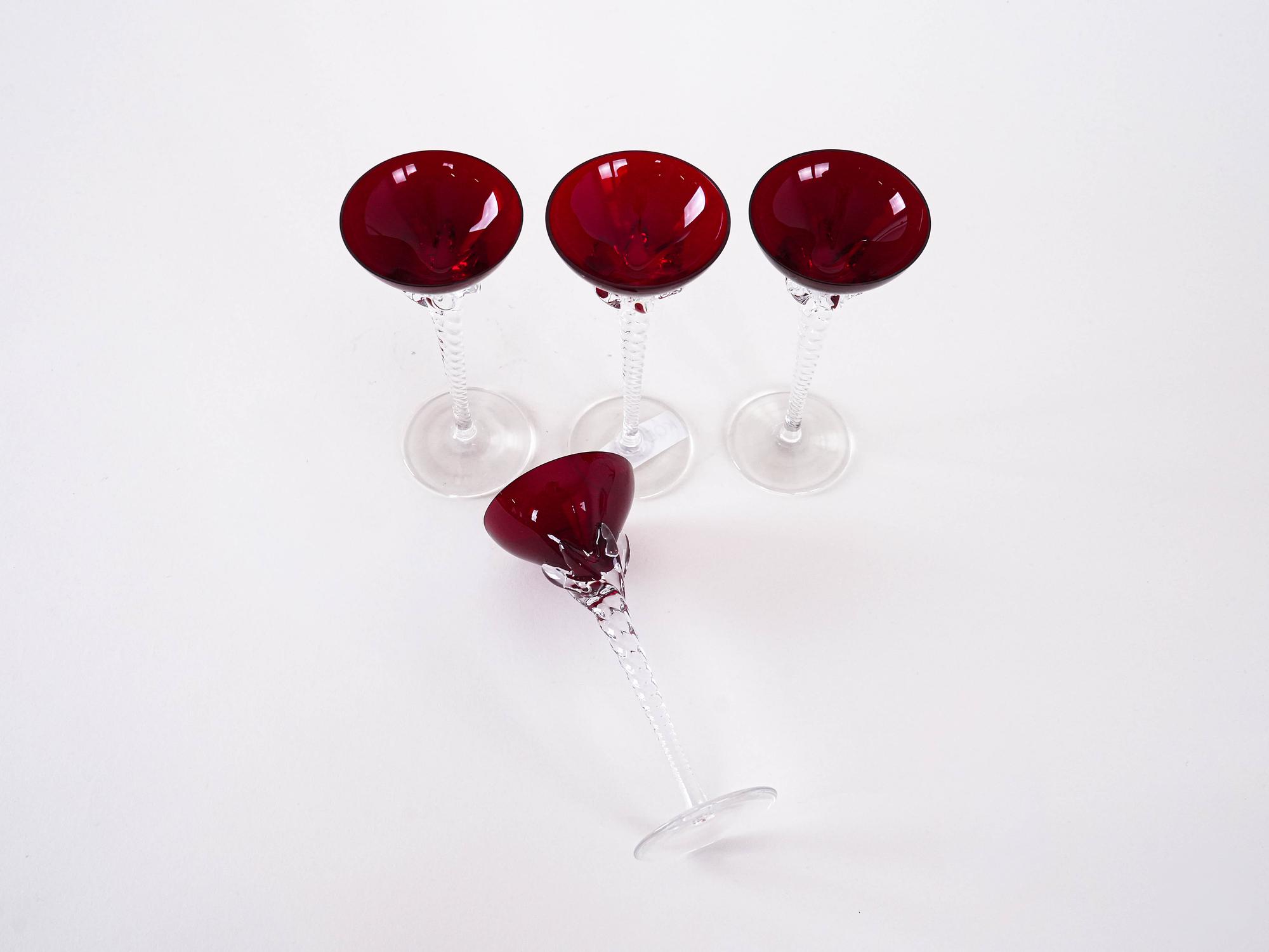 4x Glasses Ruby Red 6