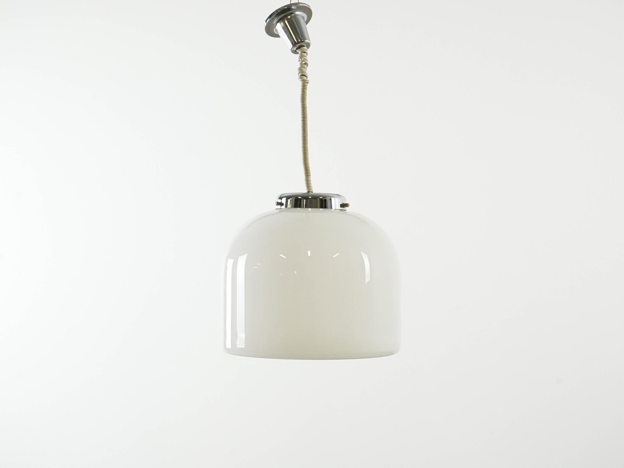 Hängelampe Glas Metall 1970er JahrePendant lamp glass metal 1970s 2