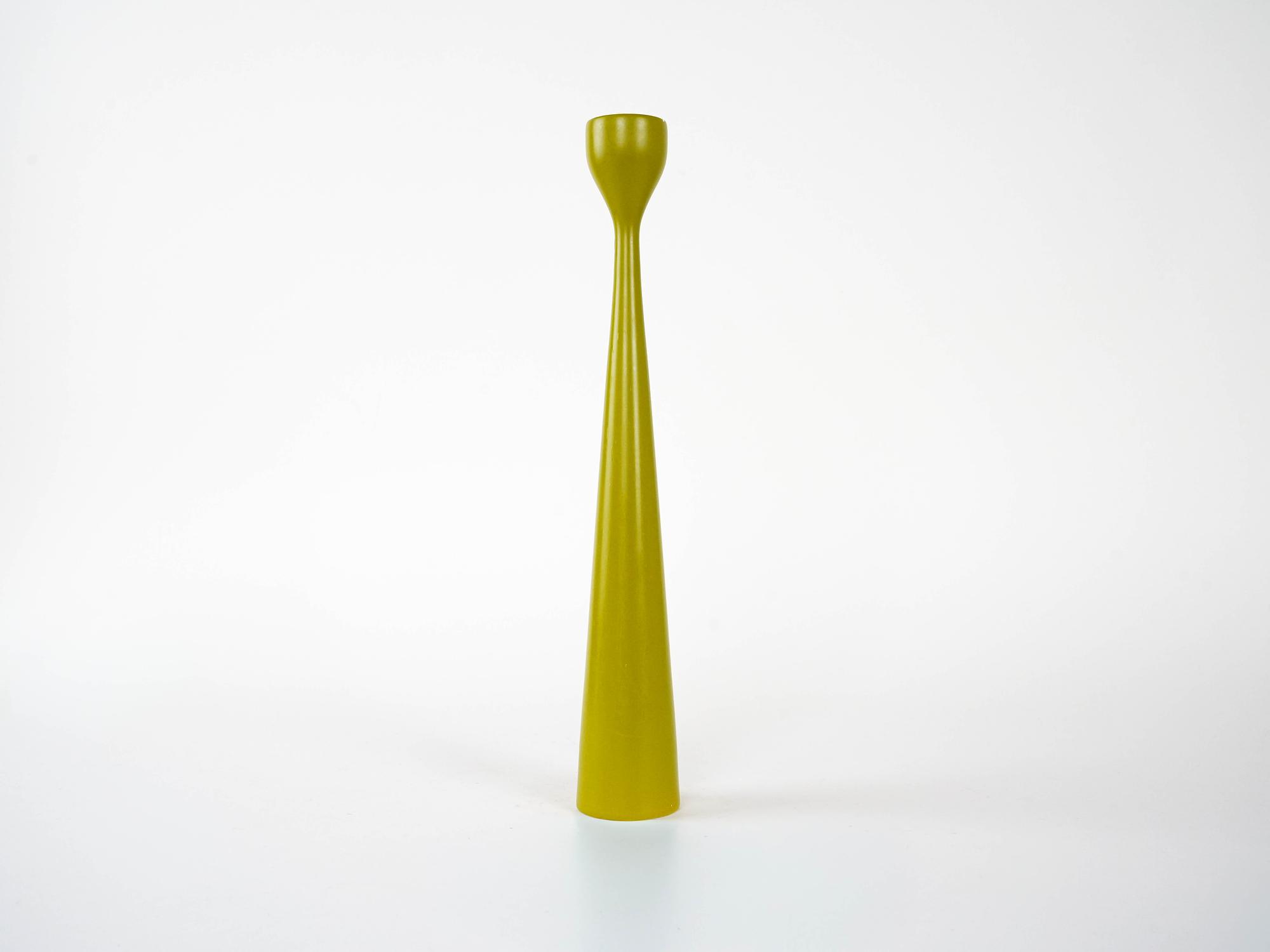 Candlestick 1970s Olive Green 2