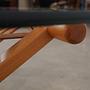 Vintage Coffee Table Beech Wood Glass Brown 1990s 10