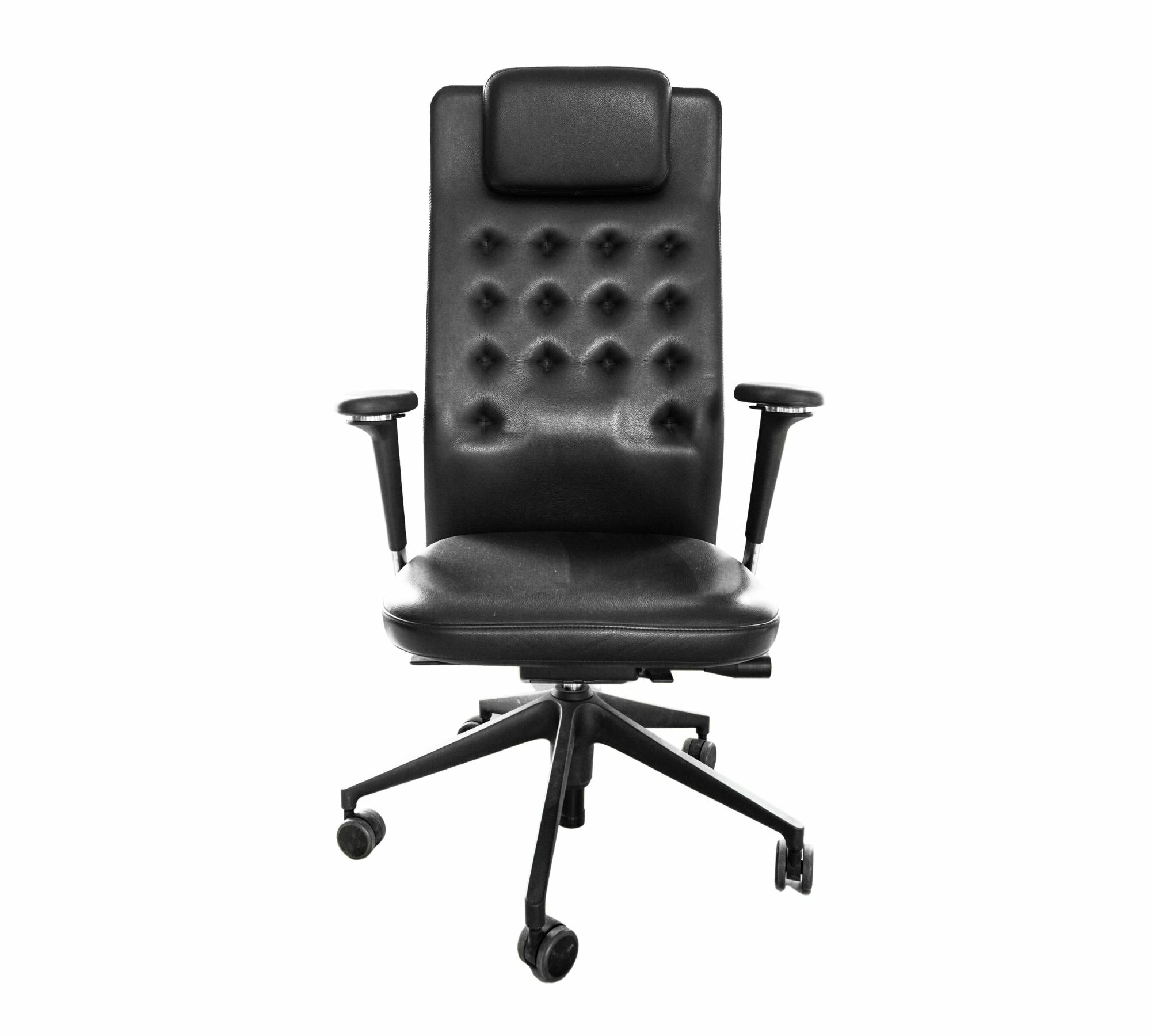 Vitra ID Trim L Bürostuhl Leder Schwarz Flowmotion 0