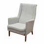 Vintage Armchair Wood Textile Grey 1960s 0