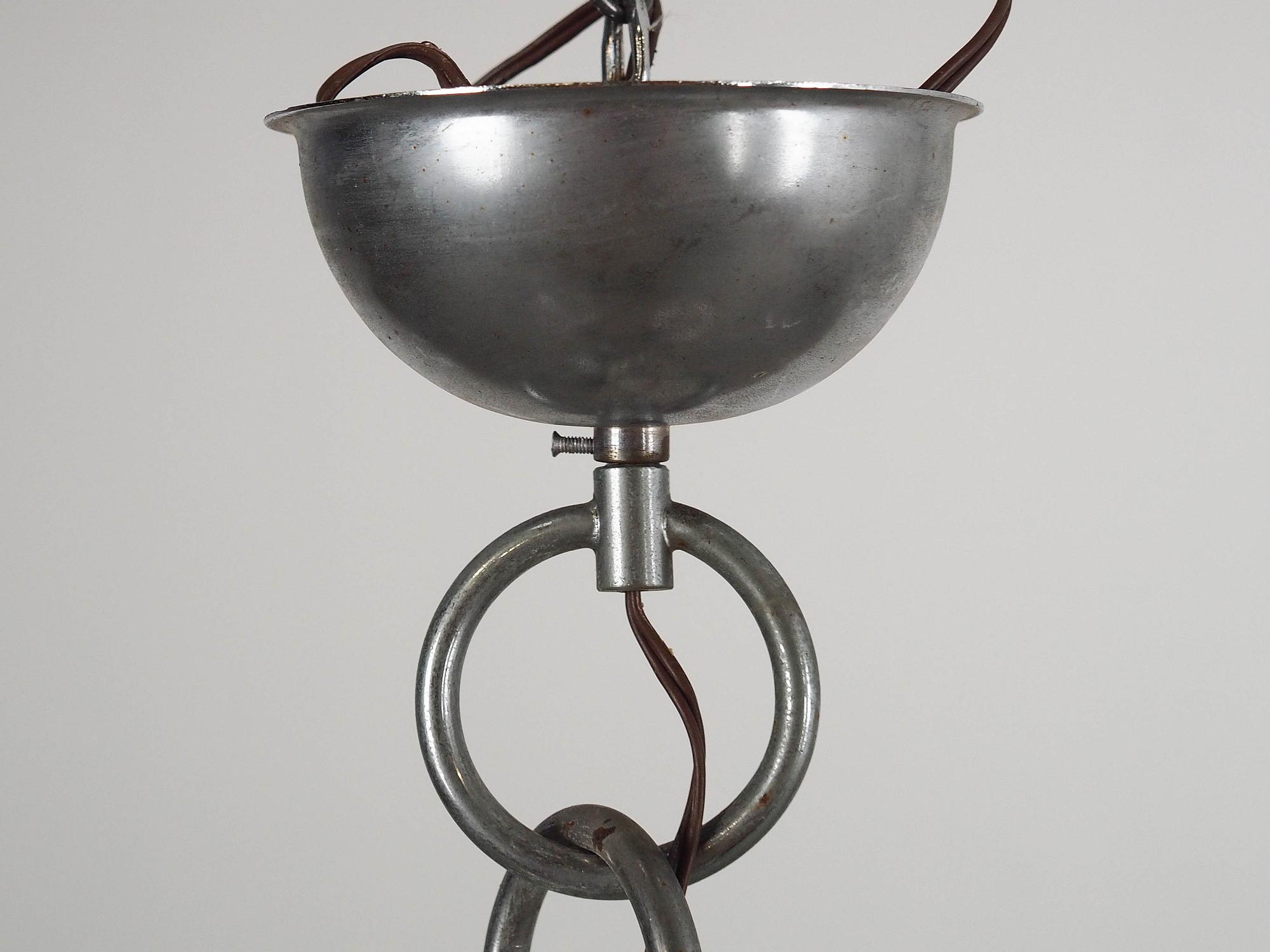 Hängelampe Muranoglas Metall 1970er Jahre 6