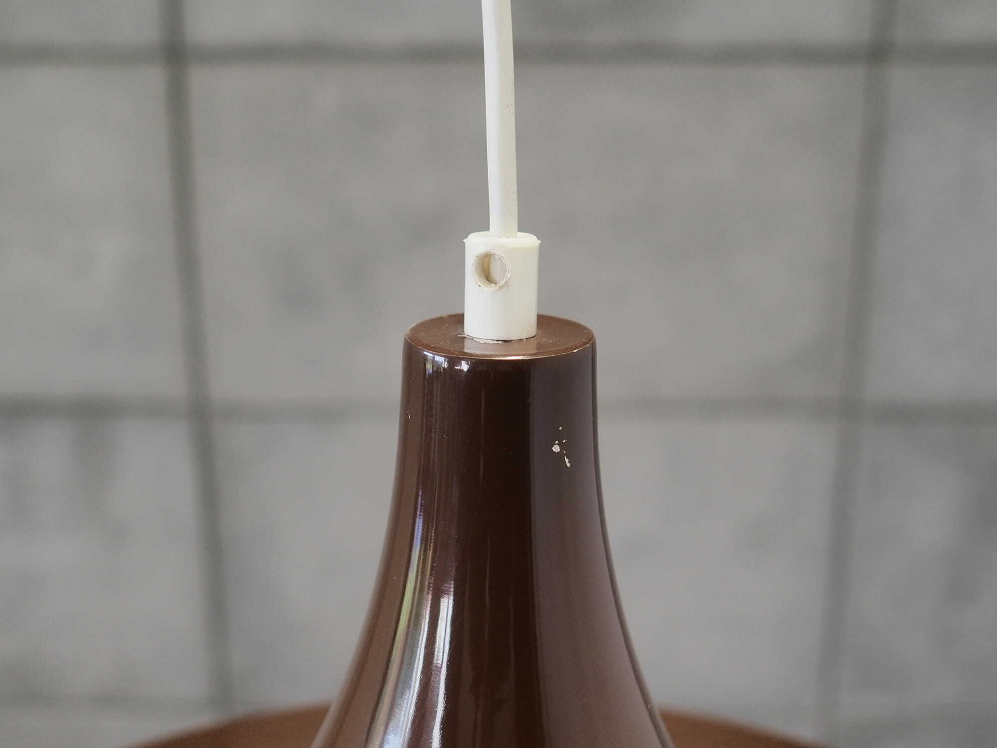 Vintage Pendant Lamp Metal Brown 1960s 3