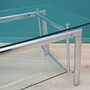 Vintage Coffee Table Glass Metal Transparent 1970s 9