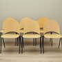 6x Vintage Chair Wood Metal Brown 1970s 1
