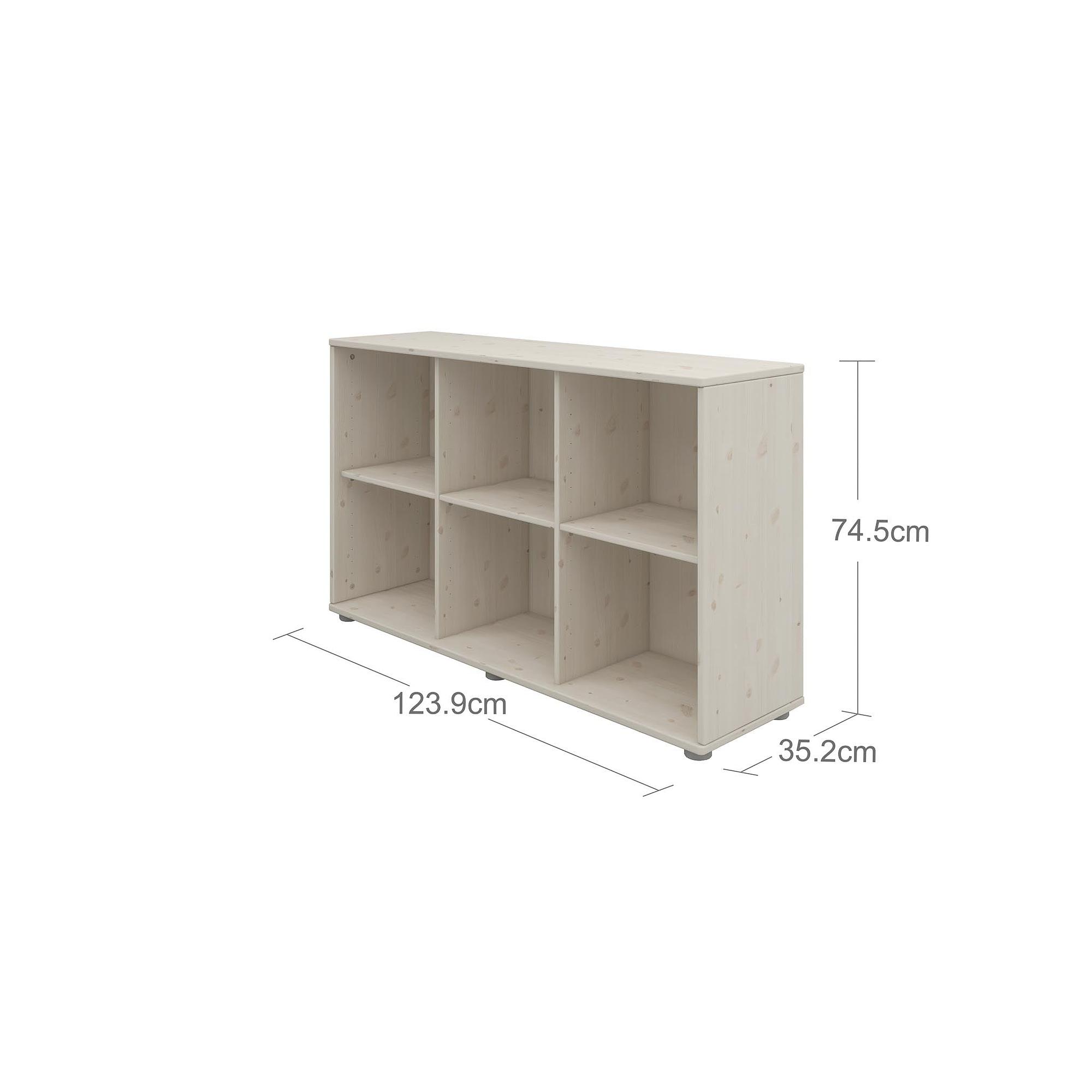 Bücherregal, 6 Fächer Holz Weiß 8