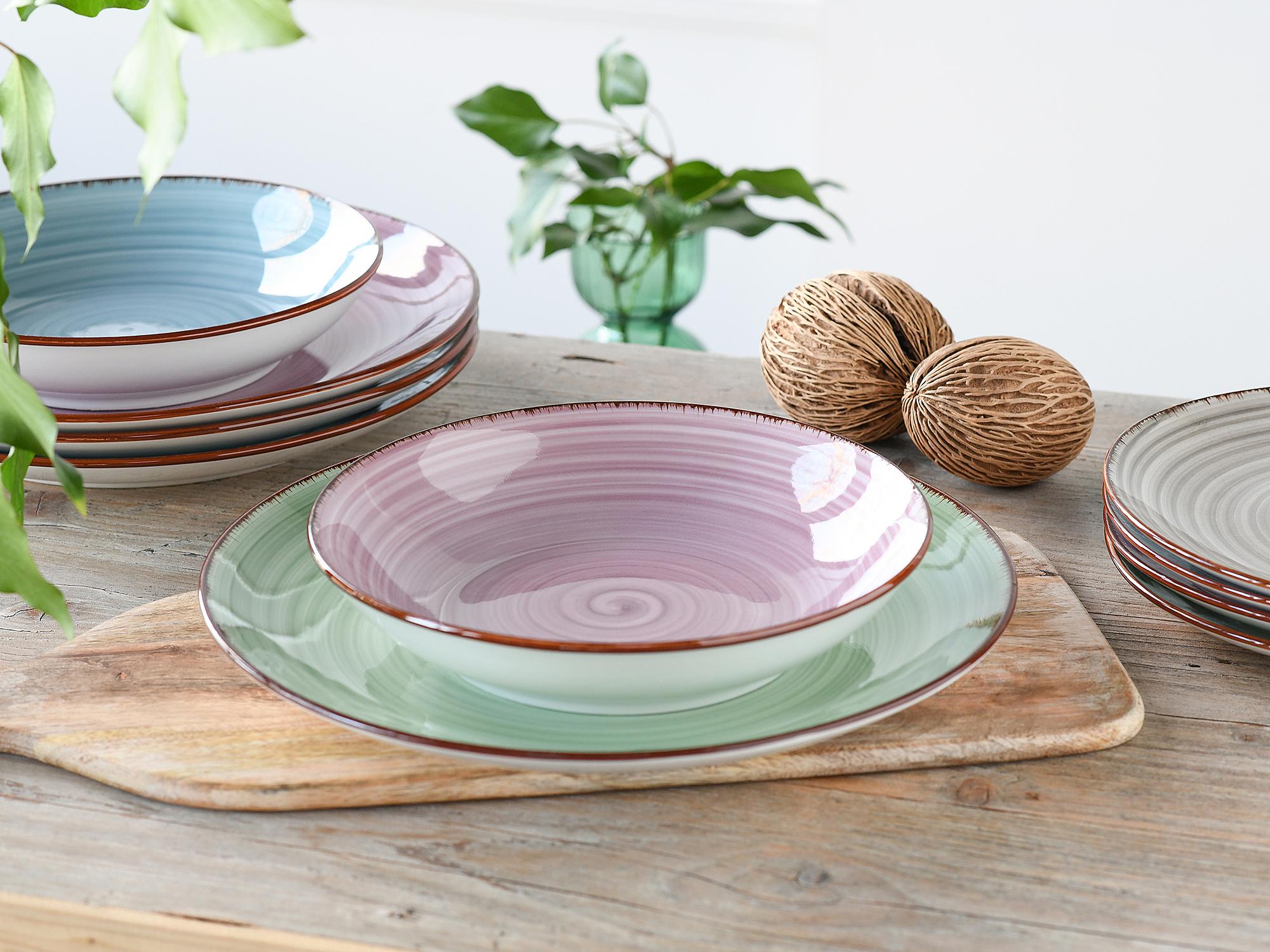 12-Teilig Samba Tellerset Mehrfarbig Porzellan 3