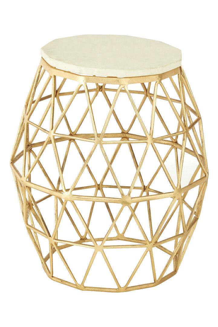 Templar Side Table Aluminum Stone Gold 1
