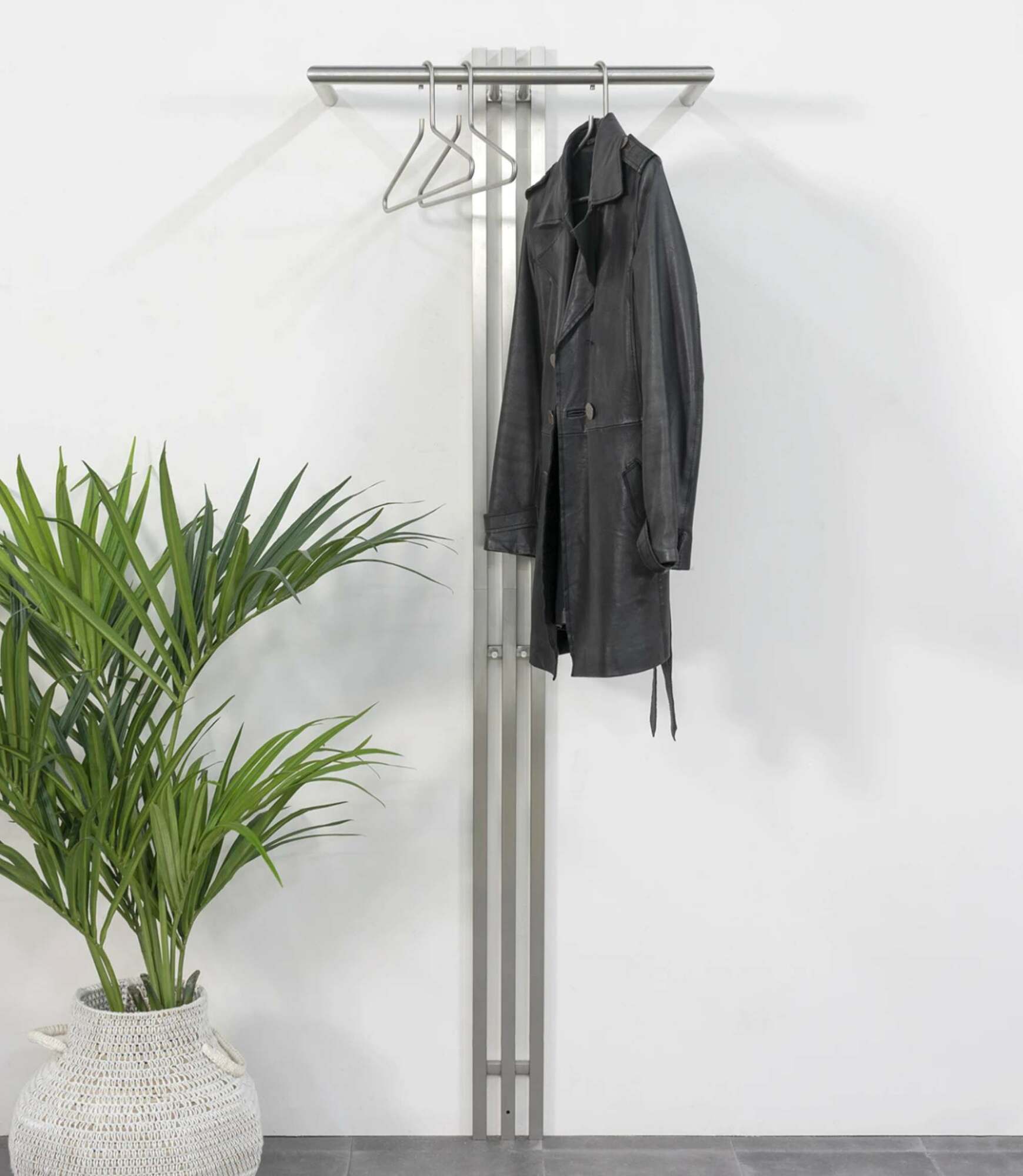 Garderobe Edelstahl Silber 2