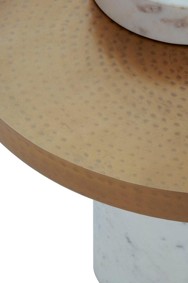 Sika Beistelltisch Eisen Marmor Weiß 4